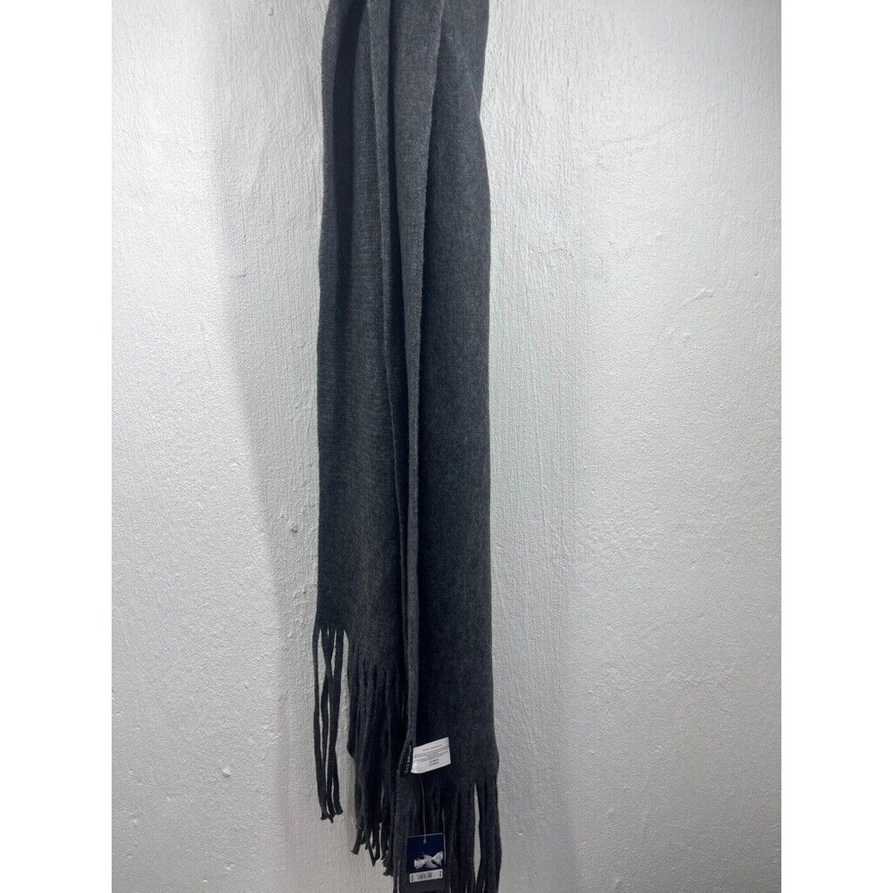 LUCKY BRAND 16" WIDE WOMENS FRINGE GRAY SCARF NEW